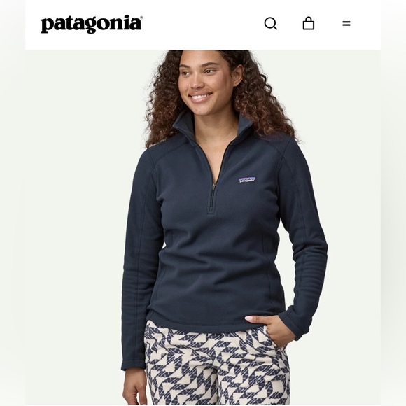 Patagonia Sweaters - Patagonia Women’s Quarter Zip size Medium Navy Micro D 1/4 Zip Fleece